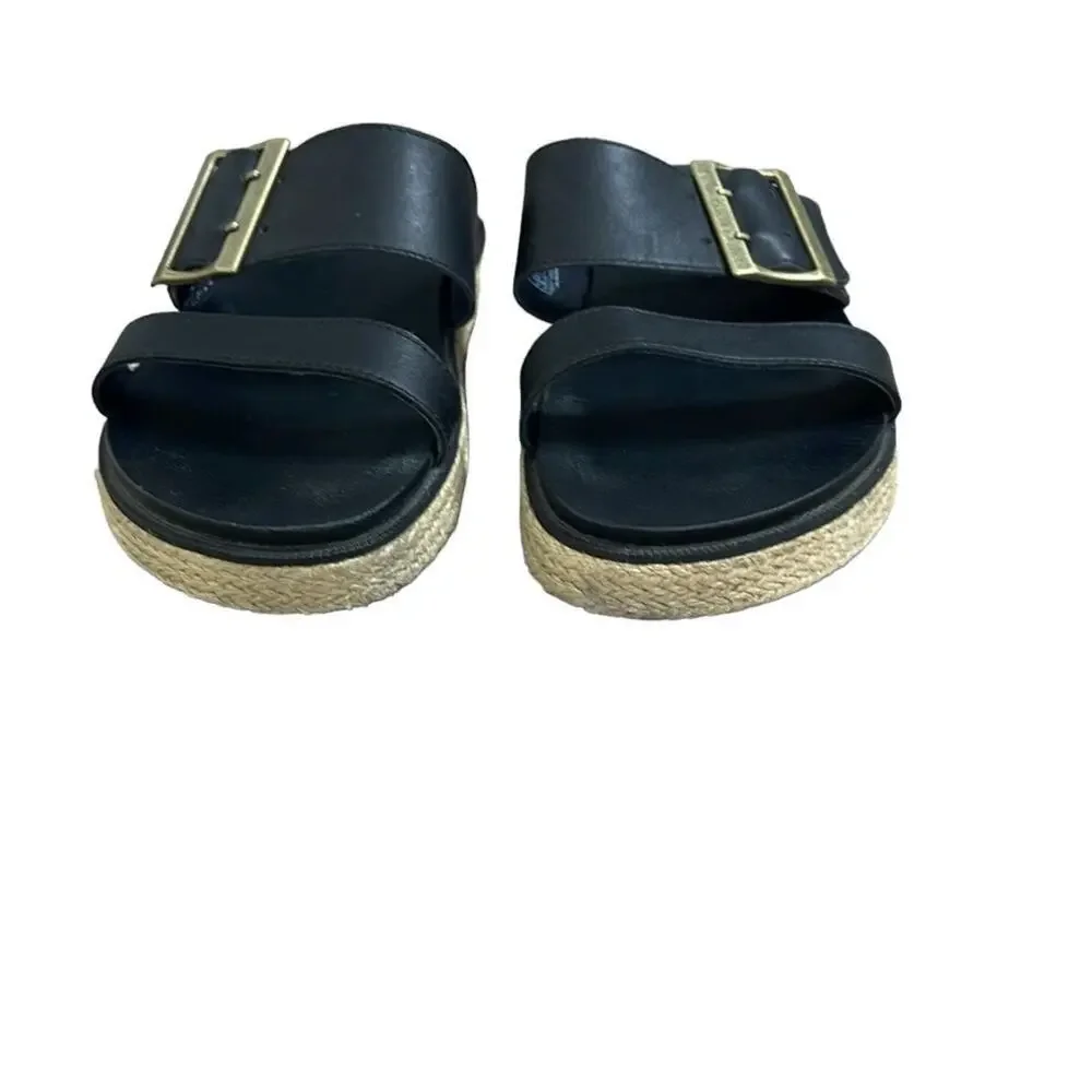 SOREL ROAMING BUCKLE SLIDE JUTE BLACK SIZE 9‎